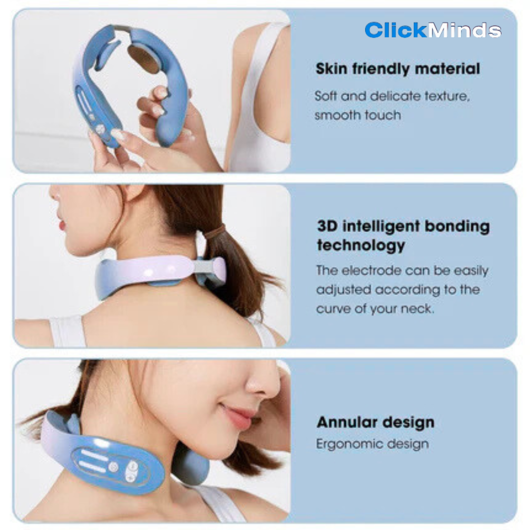 ClickMinds™ Smart Neck Relief Device (EMS & Heat)
